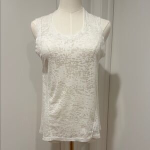 Elegant White Textured Tank Top